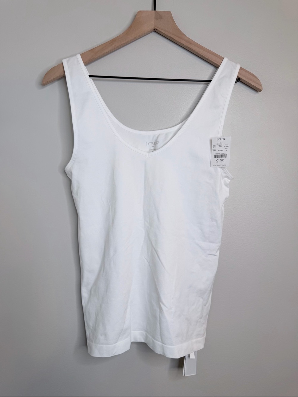 NWT J. Crew Factory White Scoop Neck Fitted Tank Top